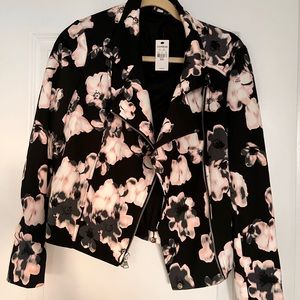 Express floral moto jacket